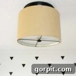 DIY ceiling light drum shade upgrade tutorial.