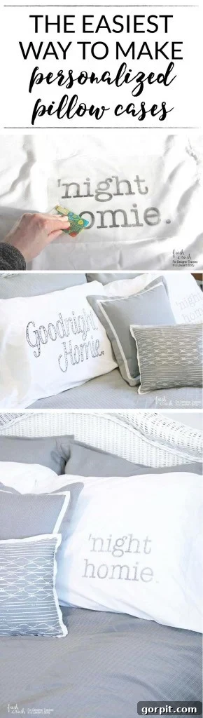 Pin this tutorial for DIY personalized pillowcases. Easy inkjet transfer craft for custom home decor and handmade gifts.