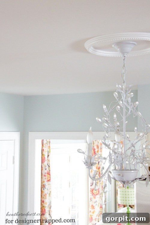 Pro tip: Paint the ceiling medallion before installation for a flawless, integrated look.