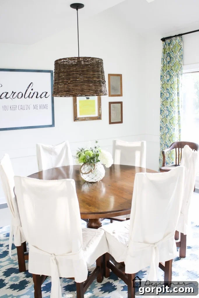 Instant Glow: Beginner-Friendly DIY Lighting 11 Full view of the dining room with the new DIY pendant light as a central feature, demonstrating its transformative power.