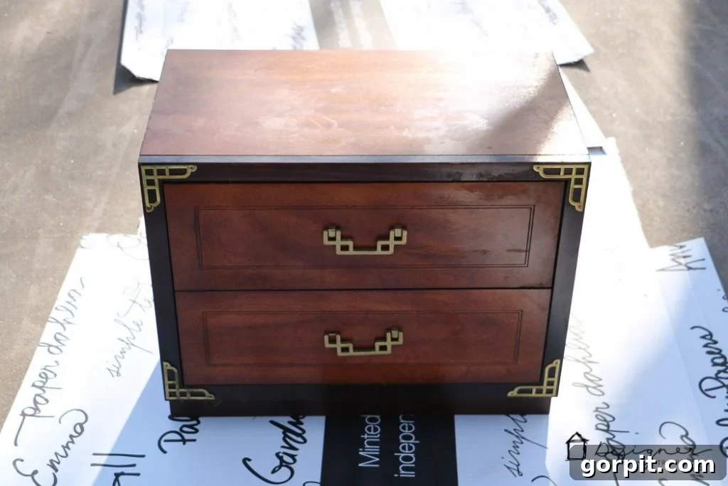 Classic Campaign Nightstand Glow-Up 10 BEAUTIFUL Campaign bedside table makeover! This blogger scored an entire furniture set for a bargain and gave it new life with some paint and TLC.
