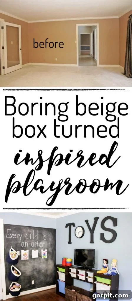 Pin this ultimate kids' playroom makeover post to save inspiring playroom decor and storage ideas for your next project.