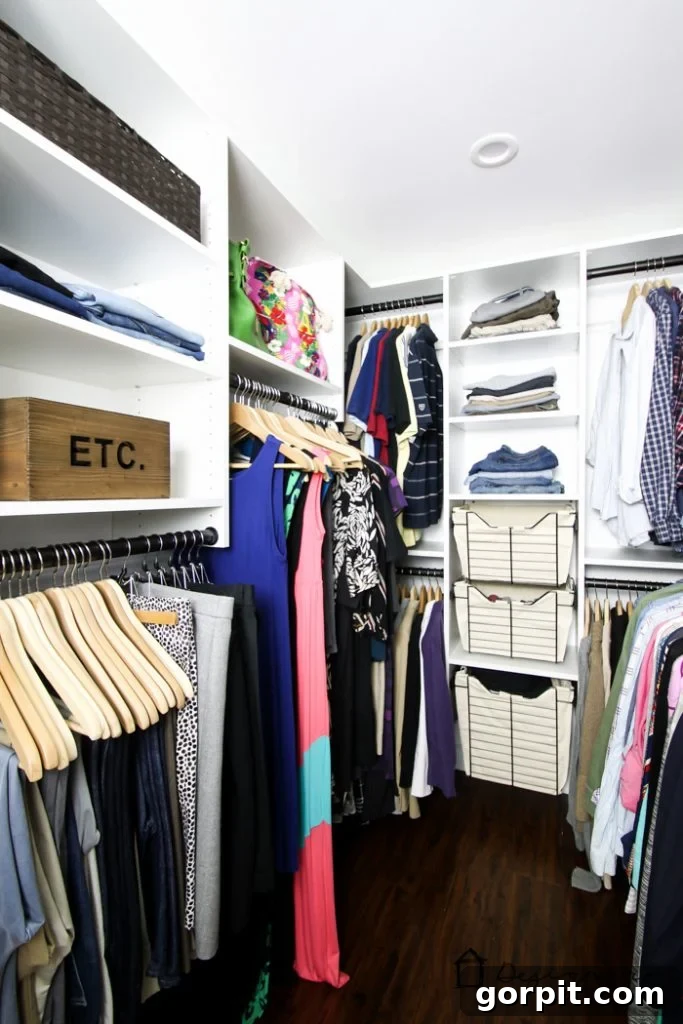 Falling for My DIY Dream Closet 23 A beautifully organized master closet with the new DIY EasyClosets system. See the stunning transformation!
