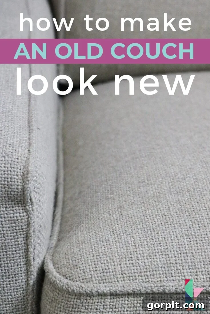 Sofa Makeover: Renew and Protect for Long-Term Style 2 A beautifully restored couch after an old couch makeover, looking vibrant and new. The fabric is smooth and free of pills.