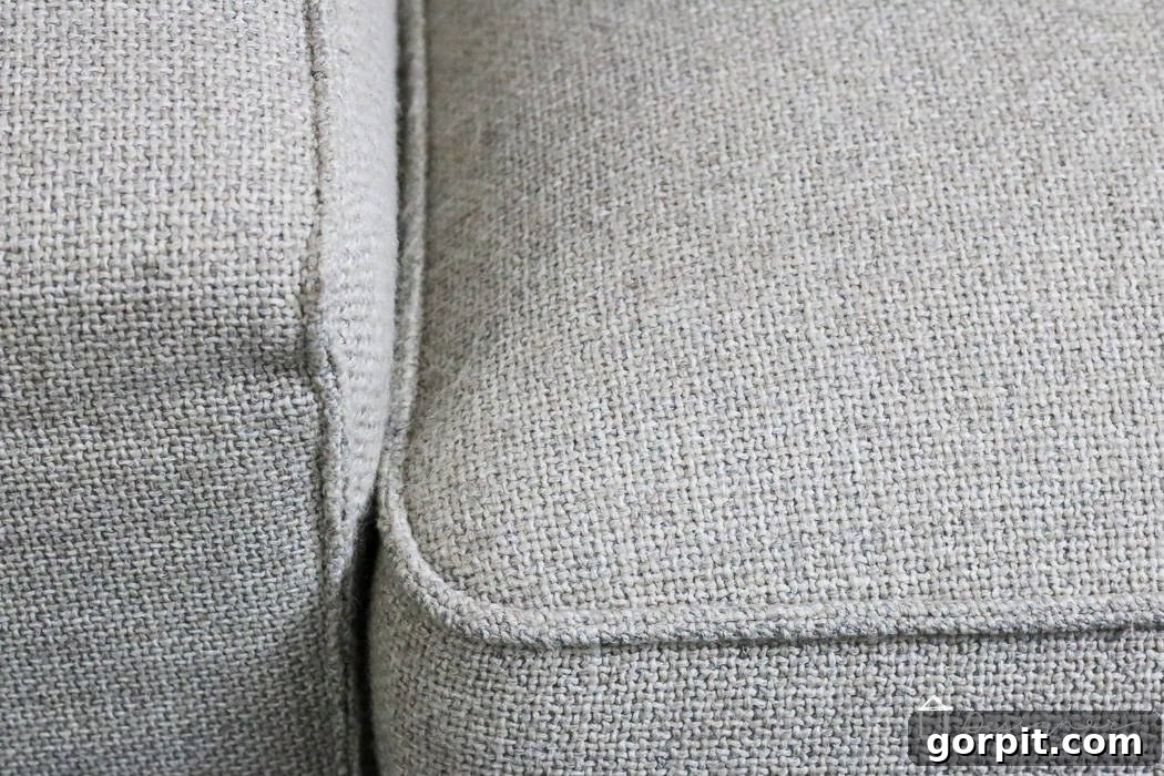 Sofa Makeover: Renew and Protect for Long-Term Style 5 After shot of a smooth, clean couch cushion, free of pills and looking brand new.