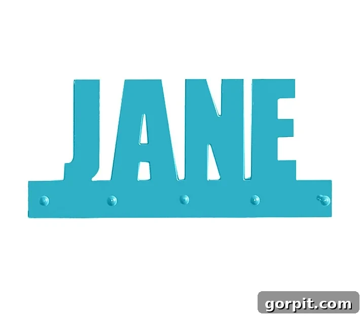 Colorful personalized name pegs for keys or kids' rooms