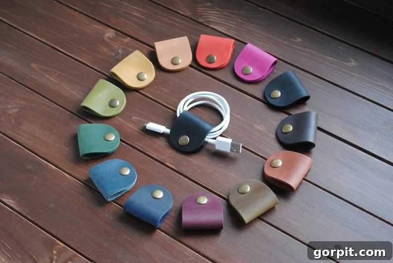 leather cord holder