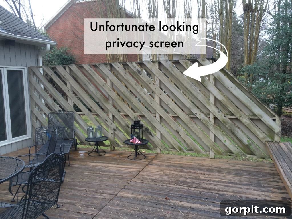 Transforming an Old Fence into a DIY Herringbone Wall 3 privacy screen