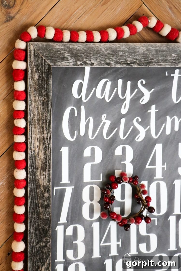 Another view of the enchanting DIY Christmas countdown calendar