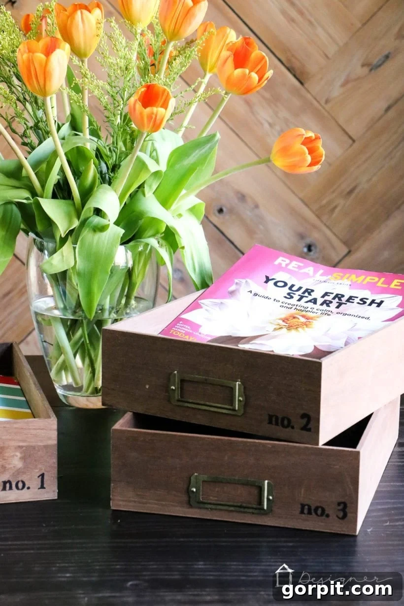 DIY desk organizer trays for important papers