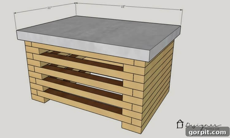 Beyaz Beton Yüzeyli Ahşap Basamak Taburesi Kendin Yap Projesi 7 Cut list diagram for plywood and OSB for DIY wooden step stool, optimizing material usage.