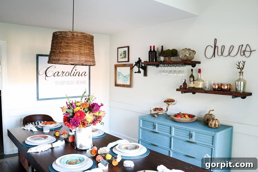 Easy Pipe Shelf Building Guide 8 Vibrant dining room featuring industrial pipe shelves