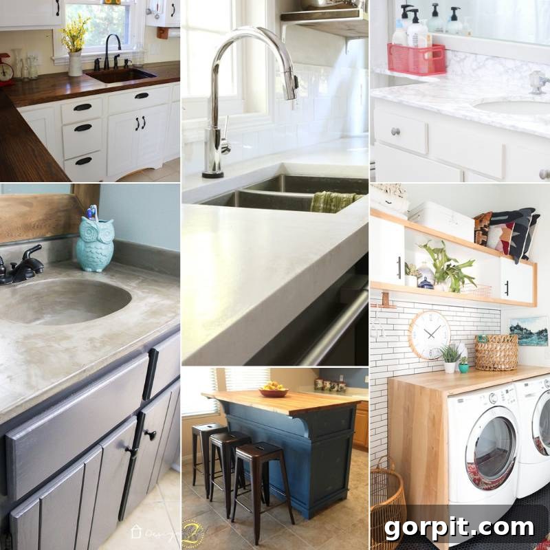 Inspiring collection of DIY countertop ideas for budget-friendly home renovations