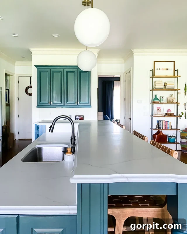 DIY painted countertops transformed to look like luxurious marble
