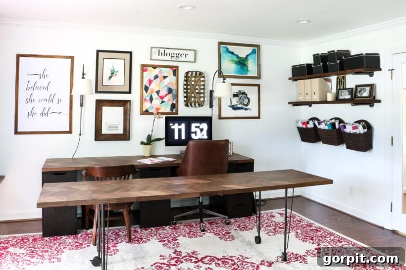 Stunning Ikea Desk Makeover Made Simple 5 Finished IKEA Desk and Work Table Setup in a Stylish Home Office