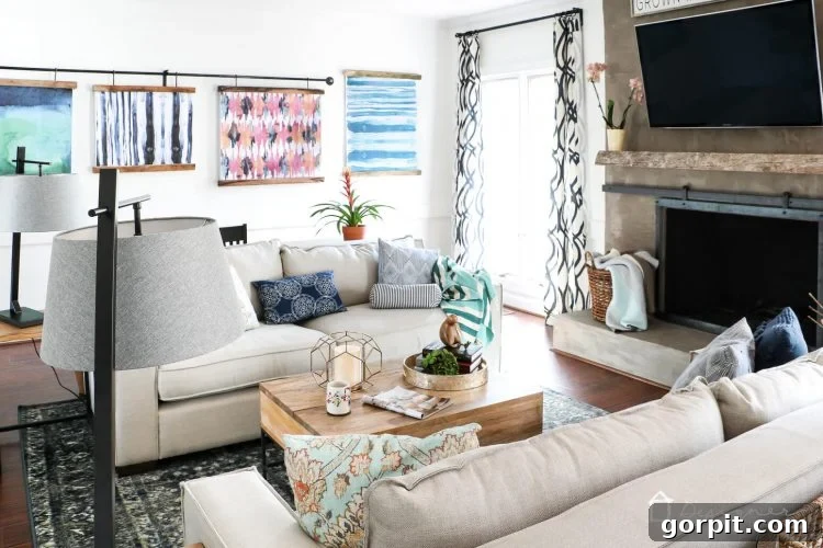 Create Your Signature Home: The Art of Mixing Interior Styles 3 Stunning family room design that perfectly combines playroom and family room functionalities. Features smart interior design choices for a beautiful and practical mixed-style space.
