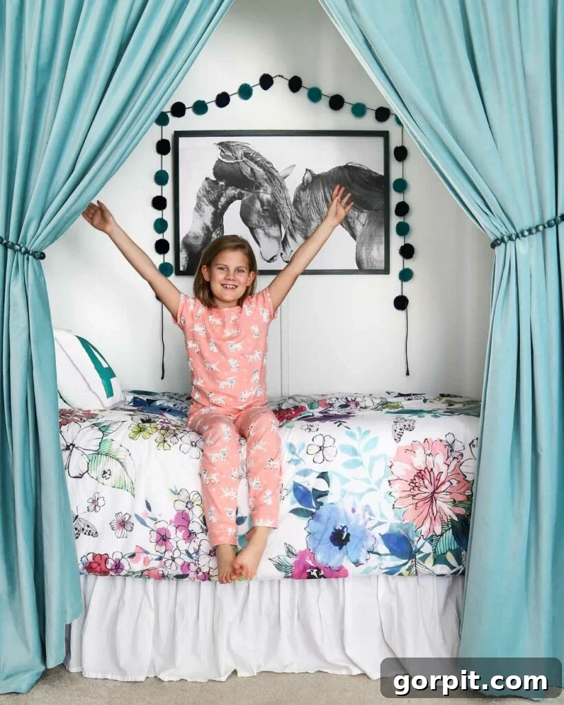 Closet to Cozy: Building Your Dream Bed Nook 5 bed in closet in colorful girl's bedroom