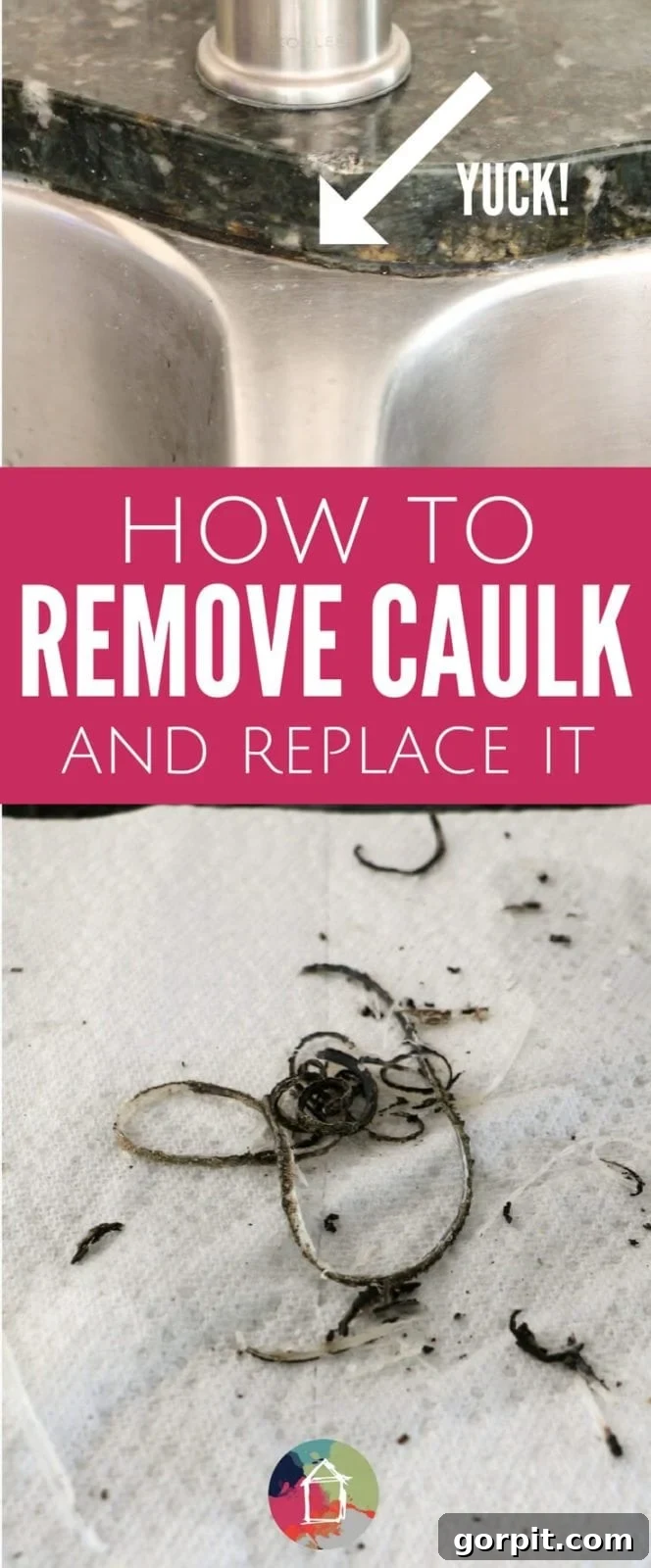 Seamless Caulk Replacement Guide 2 Learn how to remove caulk and replace it for a fresh look. This step-by-step guide makes replacing nasty caulk in your kitchen or bathroom easy.