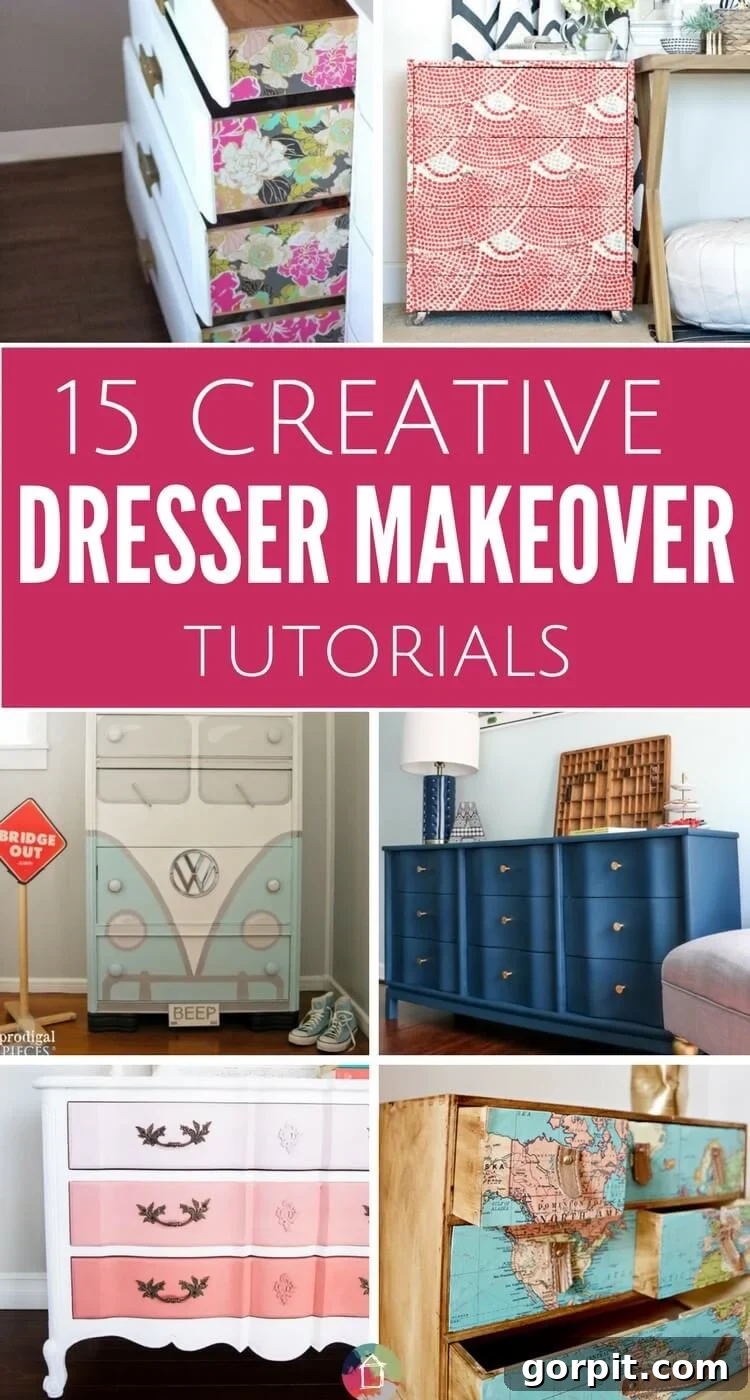 Old dresser transformed with creative DIY techniques