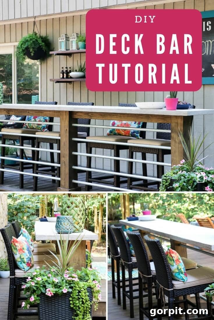 Deck Bar Bliss for Less 2 Dreaming of an outdoor bar or deck bar? We were too and we are sharing our plans for this easy and affordable DIY deck bar!