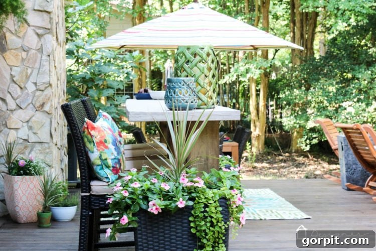 Deck Bar Bliss for Less 18 Dreaming of an outdoor bar or deck bar? We were too and we are sharing our plans for this easy and affordable DIY deck bar!