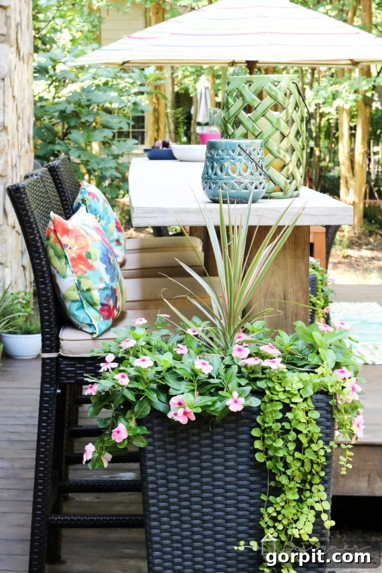 Deck Bar Bliss for Less 19 Dreaming of an outdoor bar or deck bar? We were too and we are sharing our plans for this easy and affordable DIY deck bar!