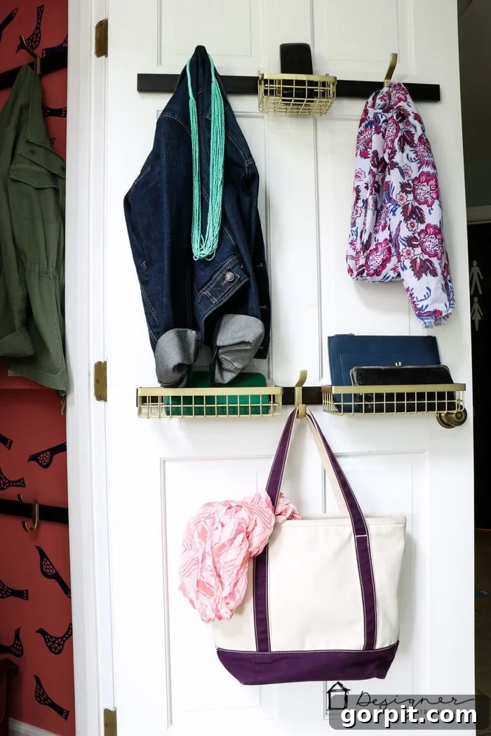 Efficiently organize your small closet by utilizing every vertical surface, including over-the-door storage for shoes and accessories, and wall-mounted hooks for bags and scarves.