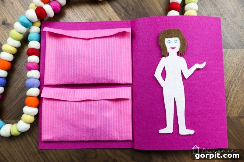 Creative Felt Doll Kit 9 The DIY felt doll kit fully assembled and neatly packed away, showcasing its portable and organized design.