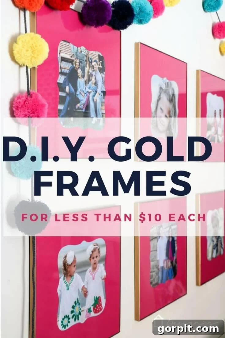 Attley's room featuring gorgeous DIY gold frames and custom photo mats