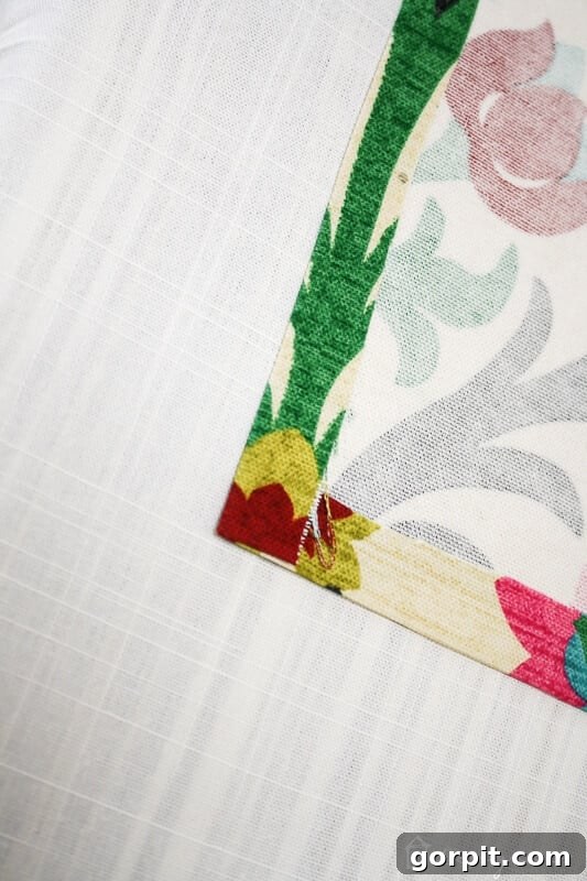 Lazy Curtains: No-Sew Hacks for Instant Style 7 how to make curtains step 4 - finished accent strip corner