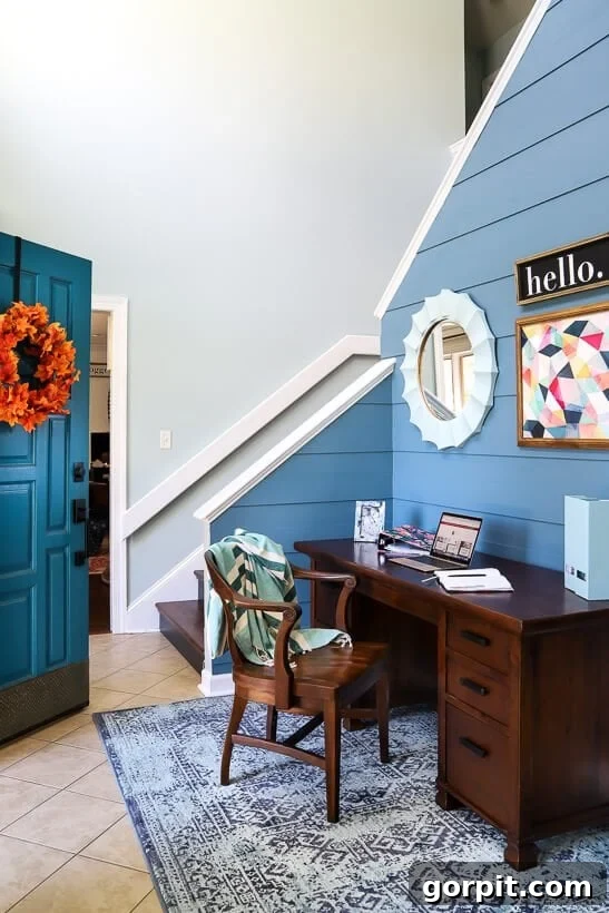 Modern Plank Wall in Behr Blueprint - Detailed View