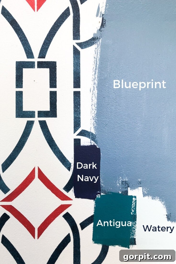 Behr Blueprint S470-5 Color Sample on Foyer Wall