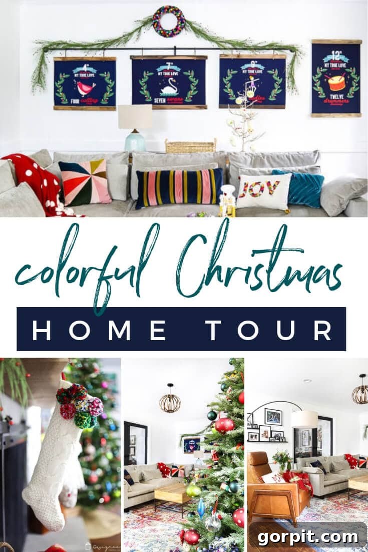 colorful Christmas home tour