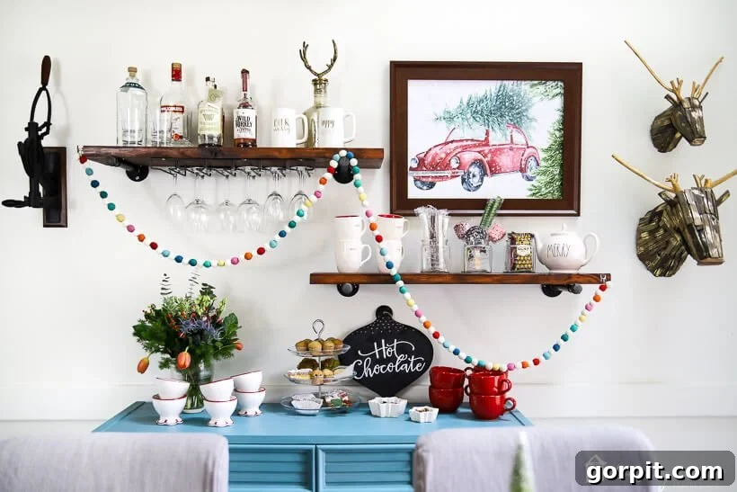 colorful Christmas dining room