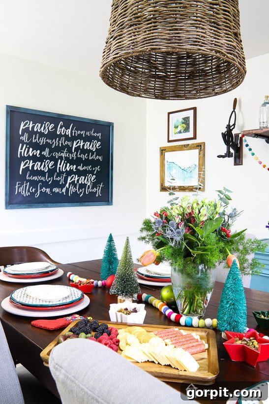 colorful Christmas table