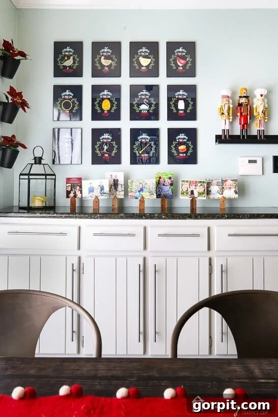 colorful Christmas decor in kitchen