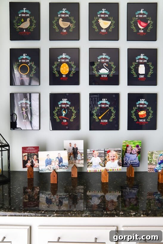 colorful Christmas decor in kitchen