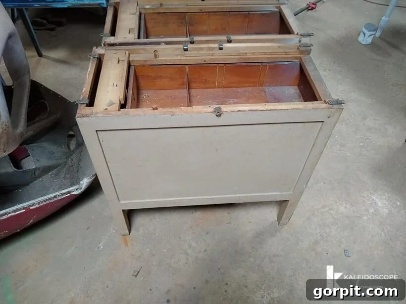 Chalk Paint Furniture Makeovers Step by Step 10 Another view of the old, neglected drawer bases before their stunning chalk paint makeover.