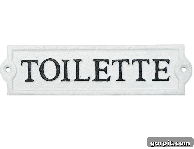 Toilette Sign made from heavy duty cast iron