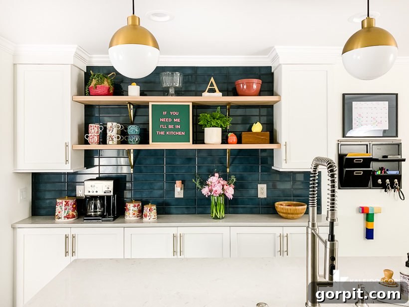 Vibrant Kitchen Transformation Unveiled 26 white and teal kitchen remodel after photo, demonstrating overall design harmony