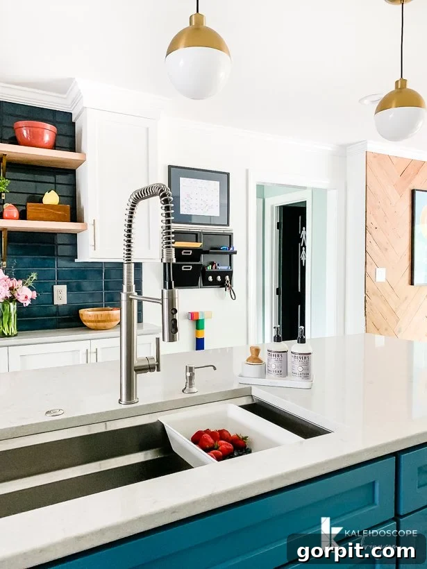 Vibrant Kitchen Transformation Unveiled 27 command center in modern kitchen remodel, showing organized space
