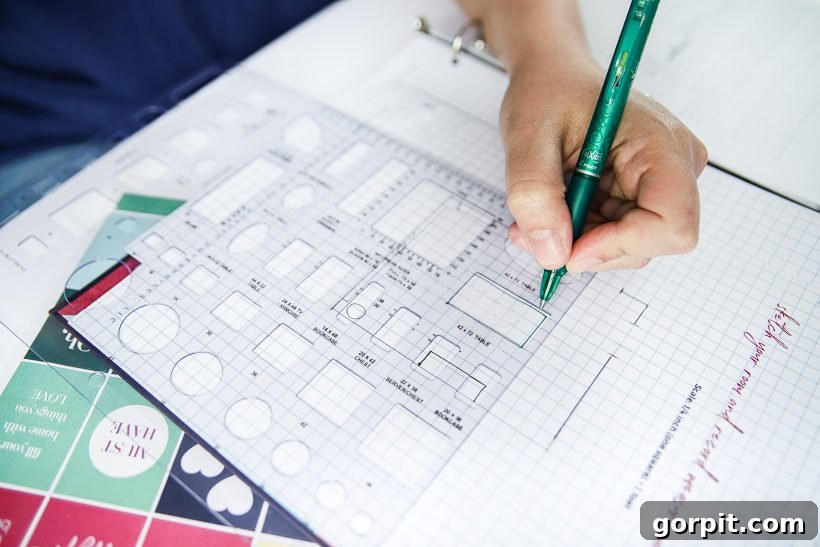 Using Designer in a Binder for furniture scale and layout planning for a home office.