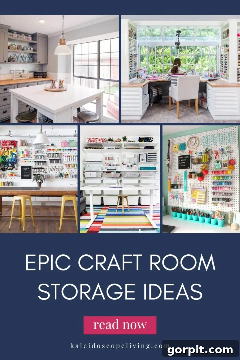 Ultimate Craft Room Organization 2 A beautifully organized craft room with various storage solutions, inspiring crafters to optimize their creative space.