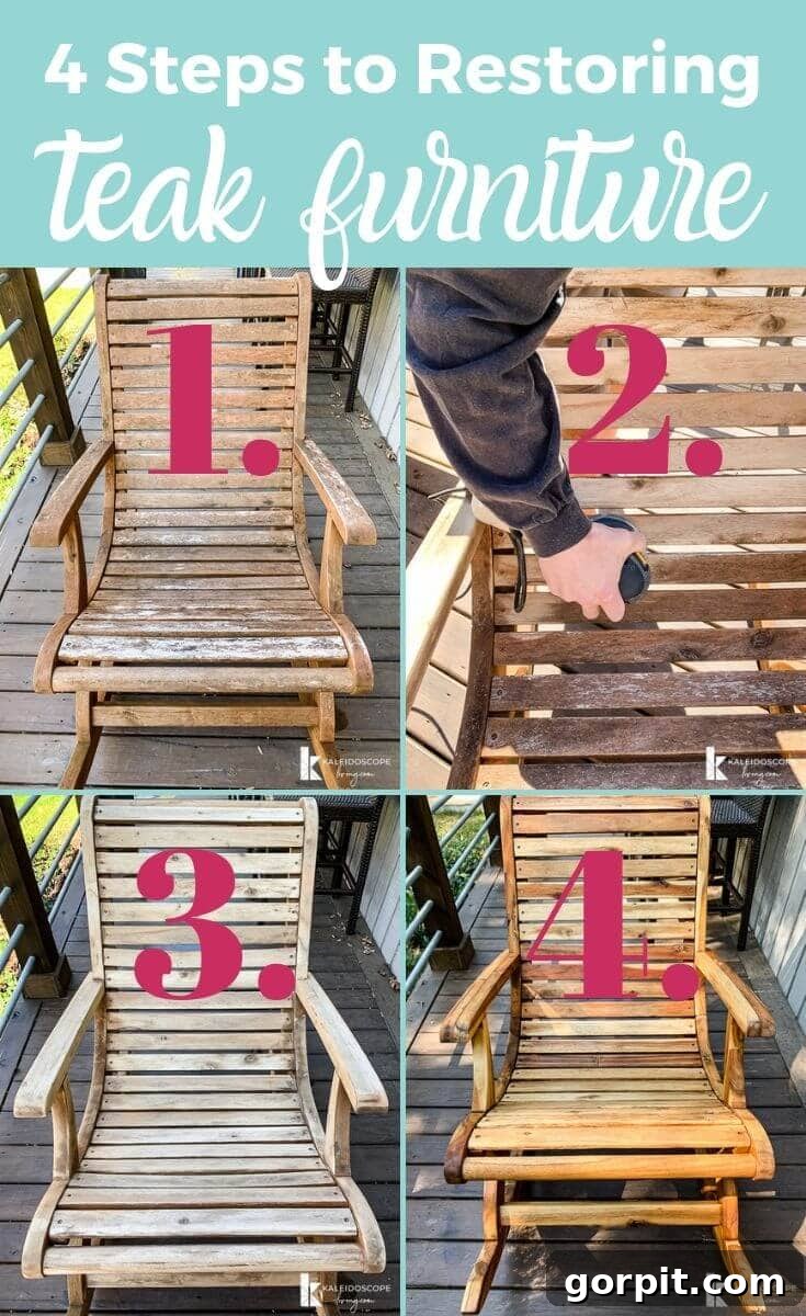 Bring Your Teak Back to Life: 4 Simple Steps 2 4 steps to restoring teak furniture: before and after outdoor furniture restoration