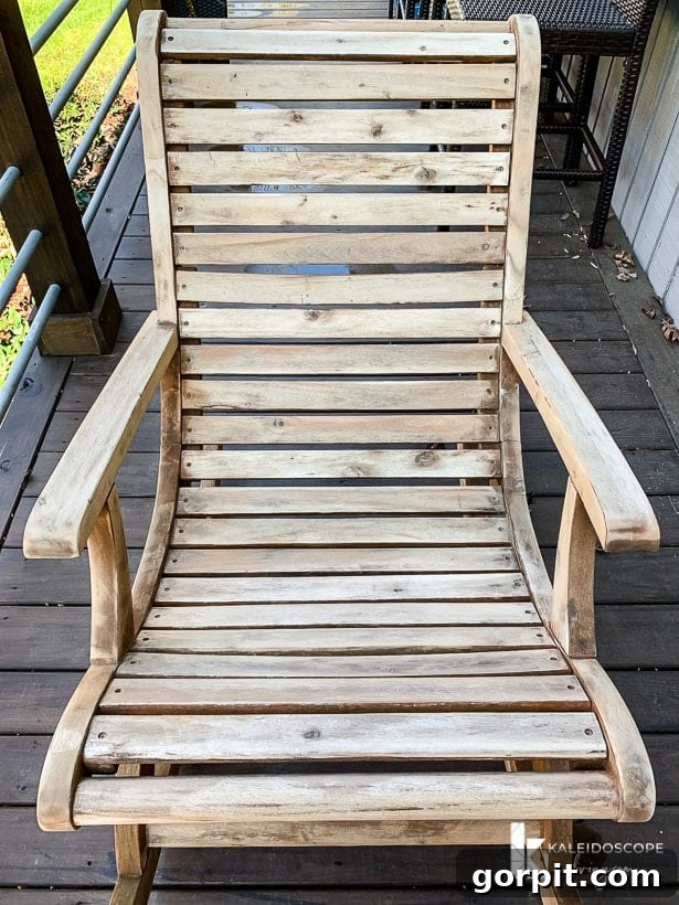 Bring Your Teak Back to Life: 4 Simple Steps 9 Acacia rocking chair after sanding to raw wood