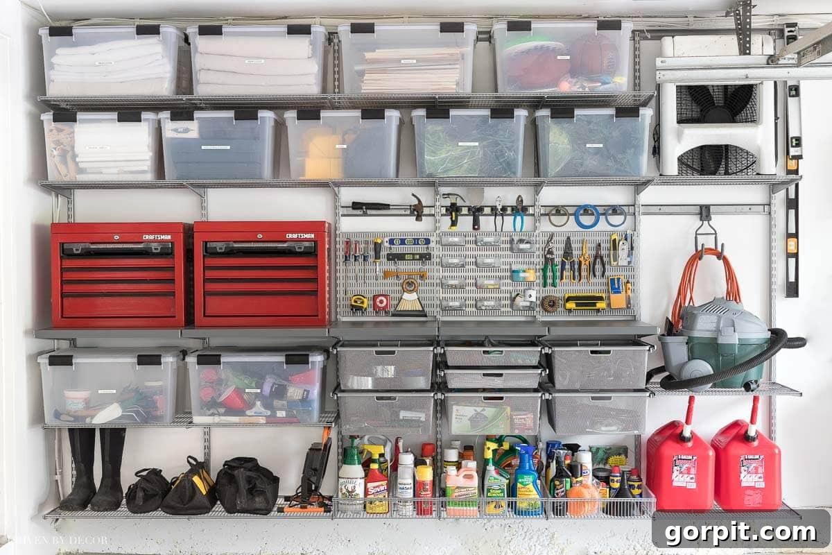 Elfa garage storage system
