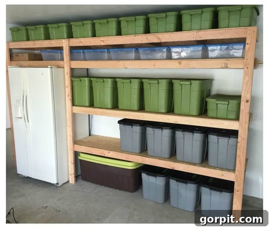 easy DIY garage shelves