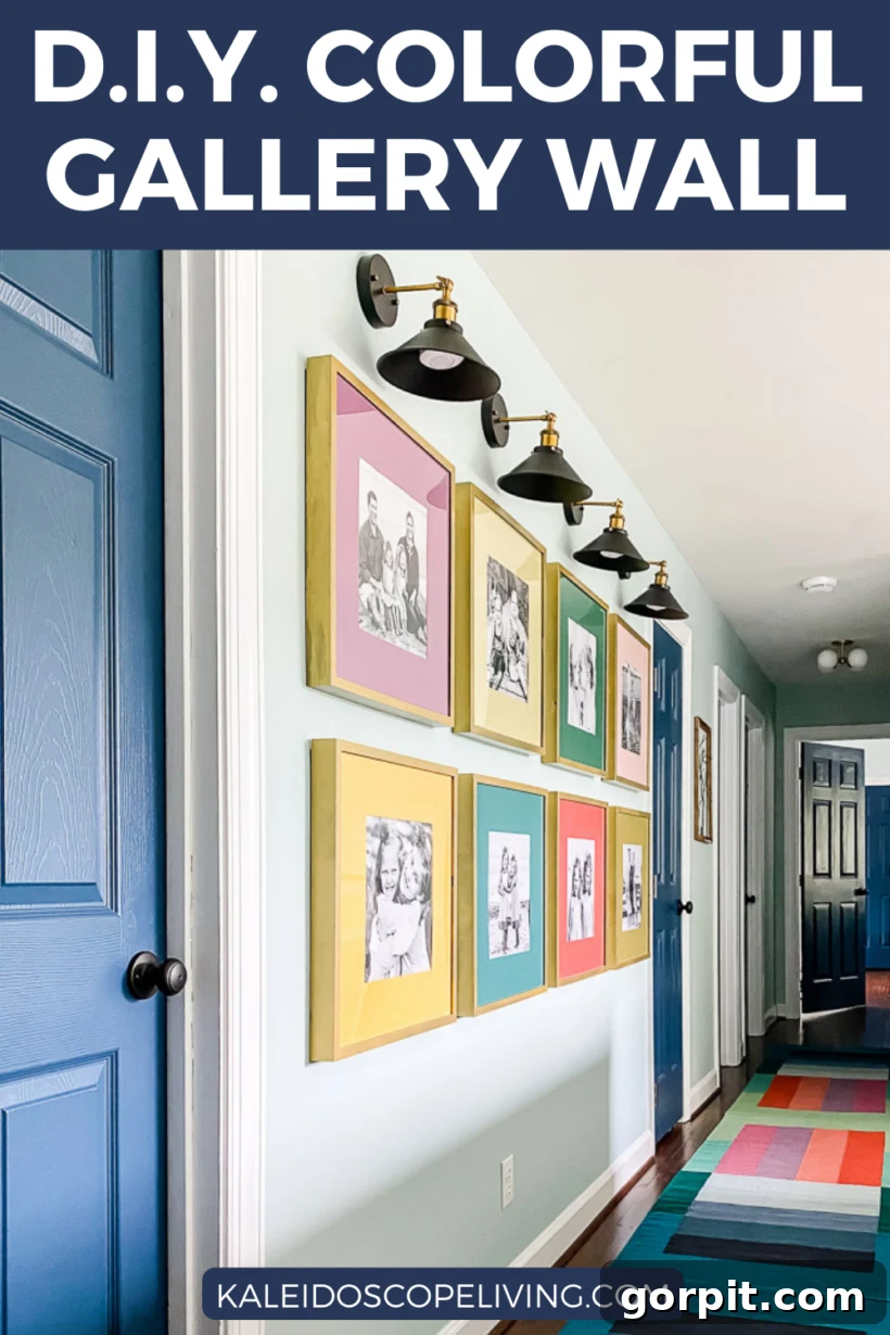 Colorful DIY Photo Gallery Wall with Family Pictures