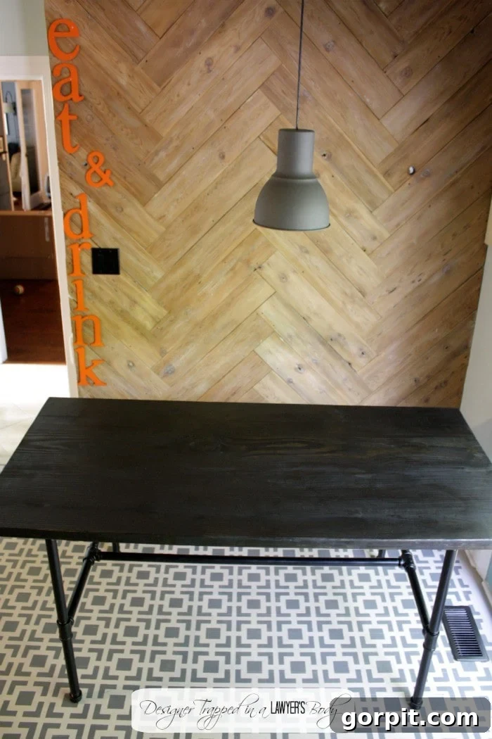 Industrial Pipe Table Build 8 Finished DIY Industrial Pipe Table in a stylish kitchen setting