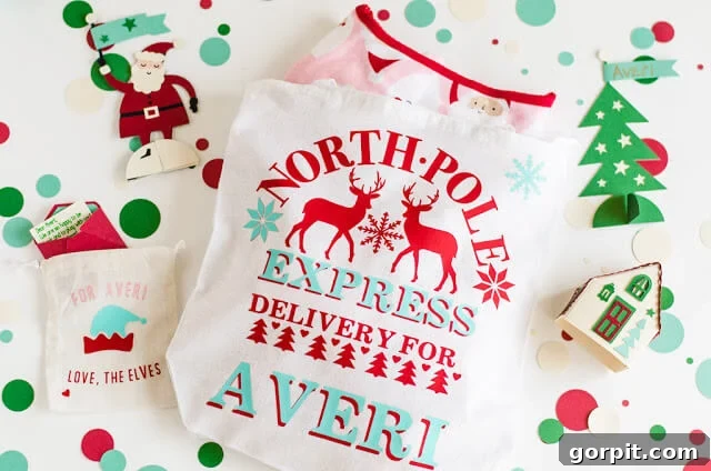 DIY Cricut personalized gift bags for Christmas